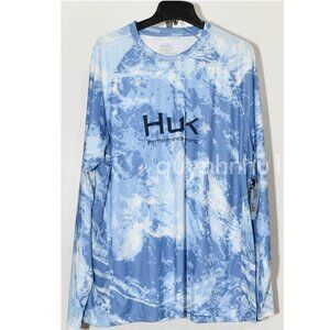 Brand new HUK Performance Mossy Oak Men Long Sleeves Camo Sun Protecting Fishing